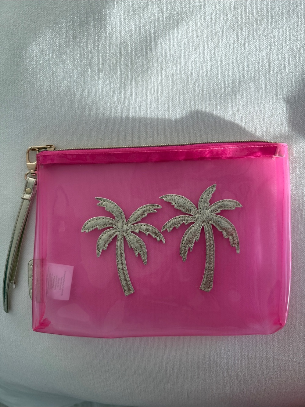 New Lilly Pulitzer jelly pink and gold pouch